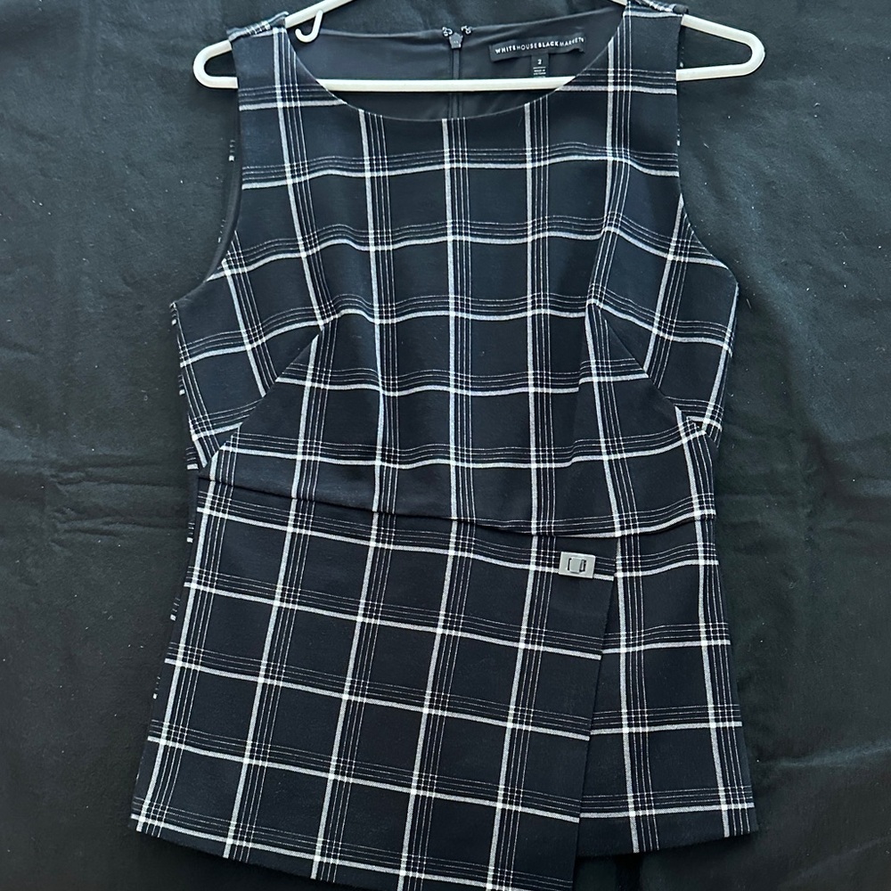 White House Black Market Plaid Top